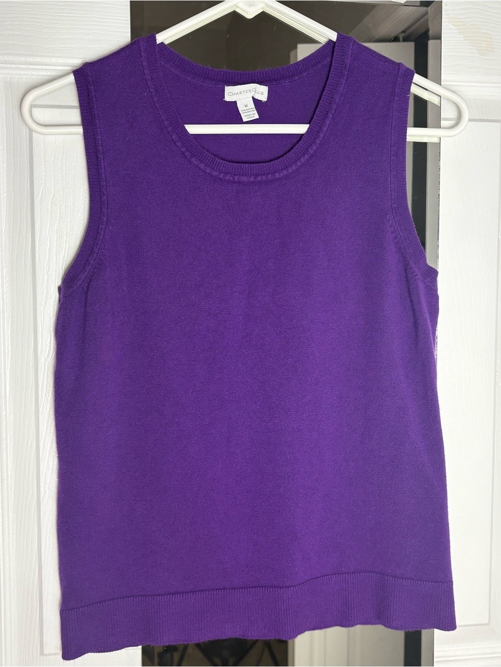 Charter Club Vibrant Purple Knit Sleeveless Tank